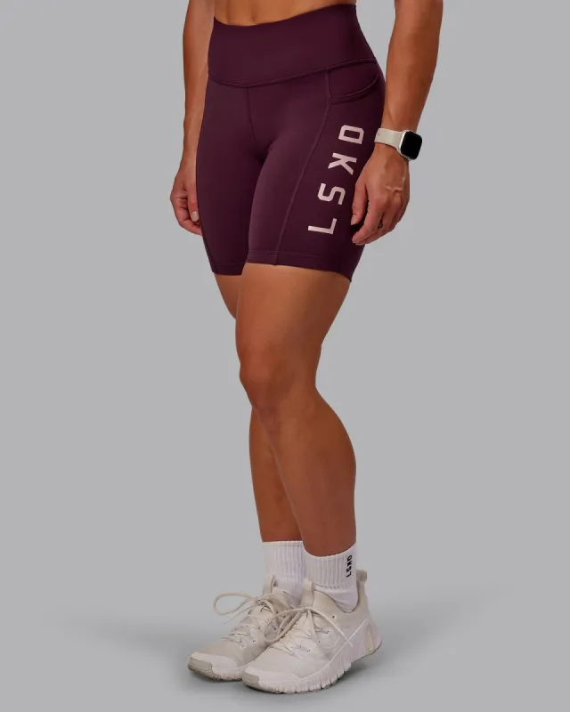 Rep Mid Short Tight - Cherry Lacquer-Marshmallow sold by LSKD