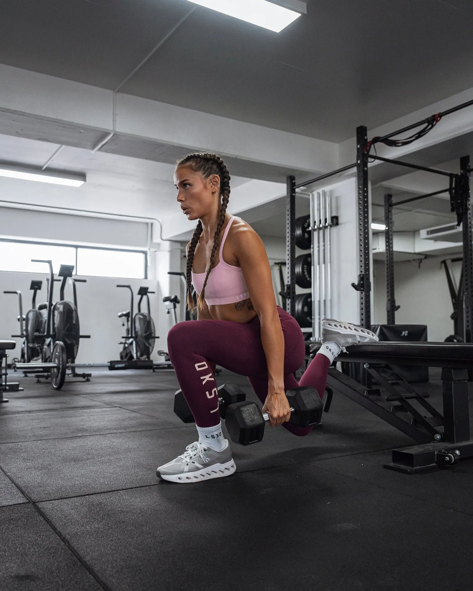 Rep 7/8 Length Tight - Cherry Lacquer-Marshmallow sold by LSKD product image thumbnail 4