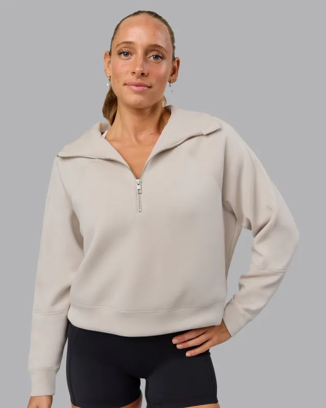 Elevate SoftTouch 1/2 Zip Sweater - Shale Beige sold by LSKD