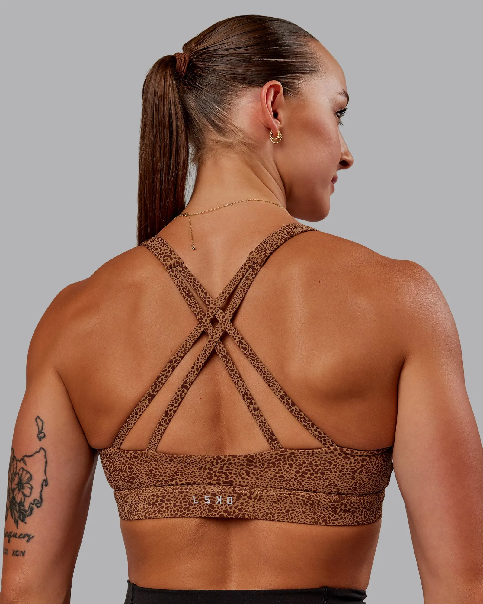 Nirvana Sports Bra - Caramel Agile Print sold by LSKD product image thumbnail 2