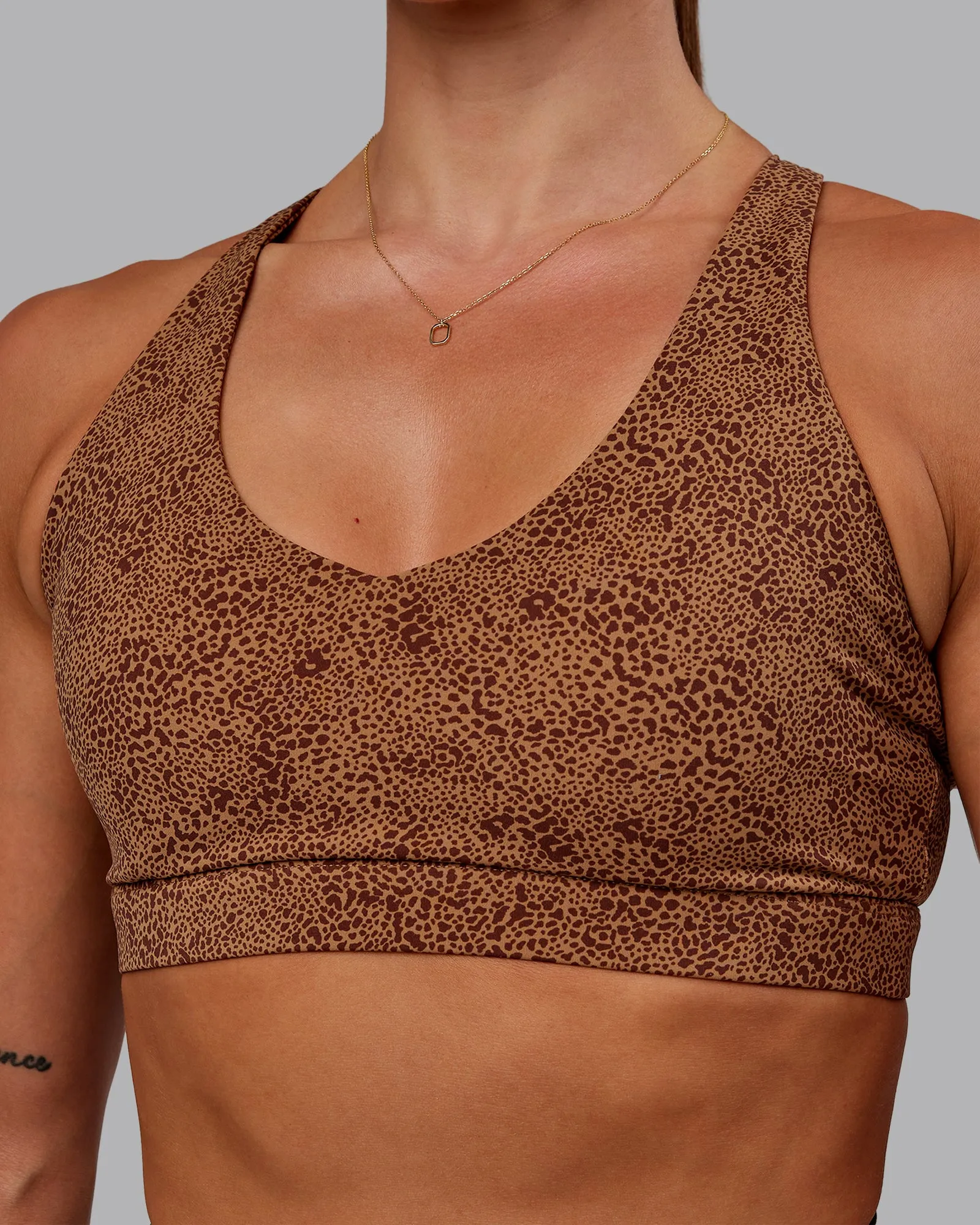 Nirvana Sports Bra - Caramel Agile Print sold by LSKD product image thumbnail 4