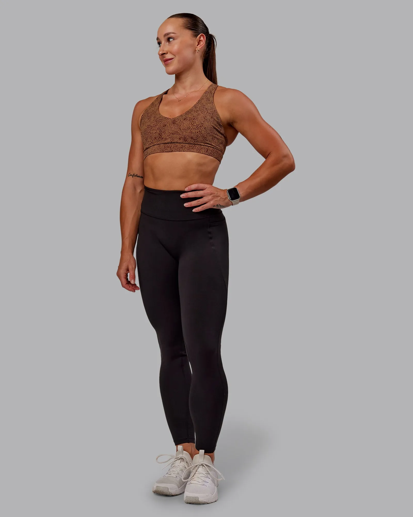 Nirvana Sports Bra - Caramel Agile Print sold by LSKD product image thumbnail 3