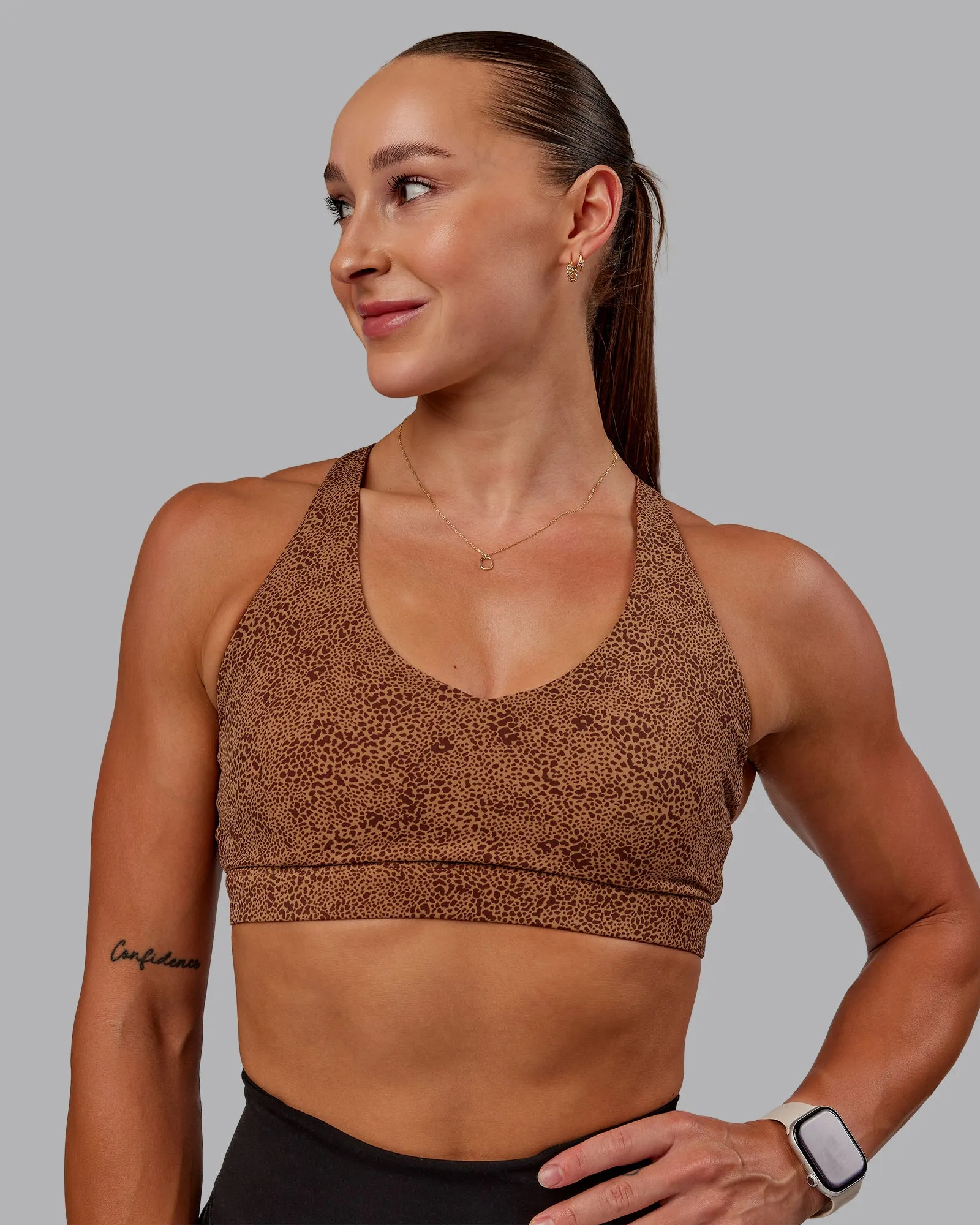 Nirvana Sports Bra - Caramel Agile Print sold by LSKD