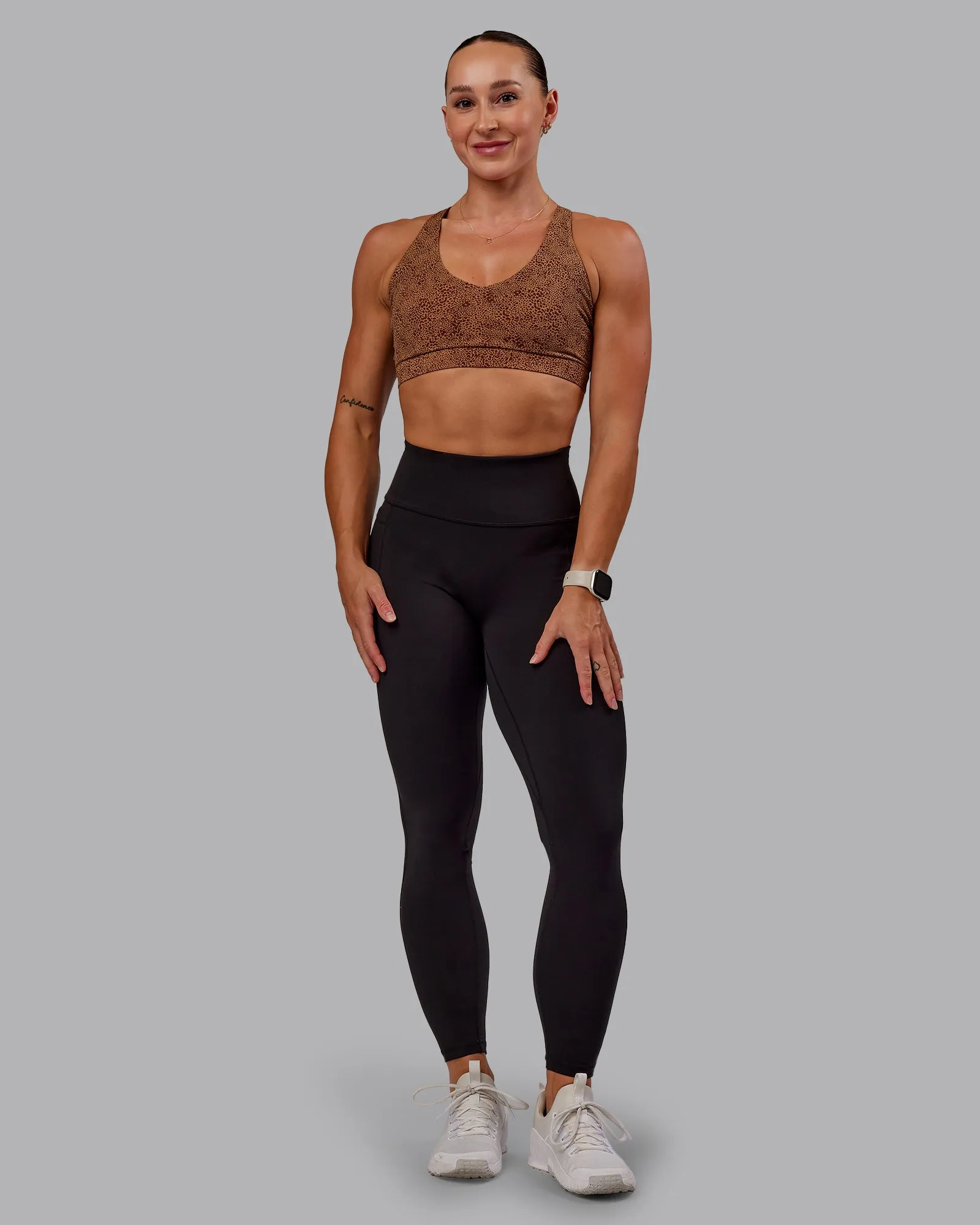 Nirvana Sports Bra - Caramel Agile Print sold by LSKD product image thumbnail 5