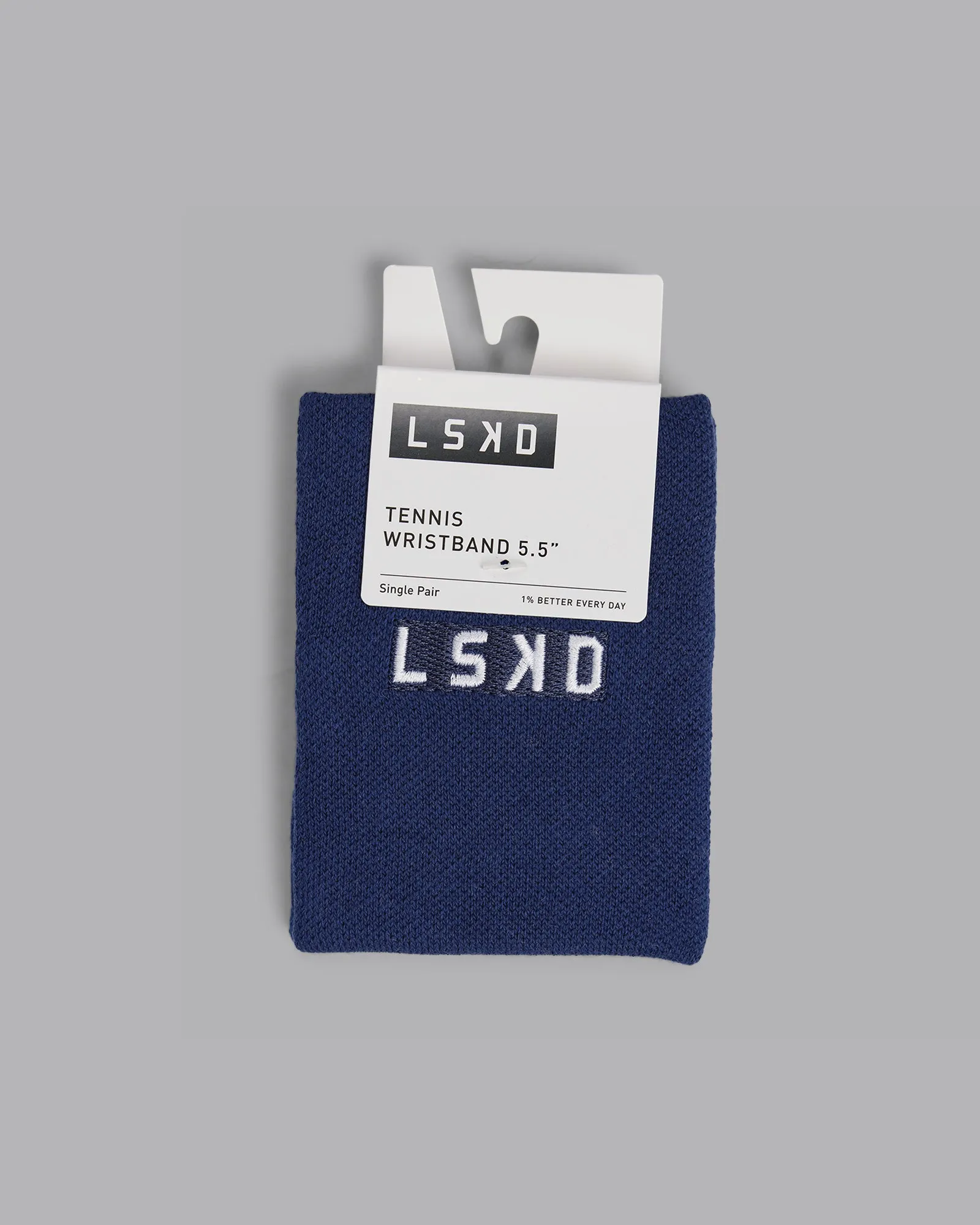 Tennis Wristband 5.5" - Midnight Blue-White sold by LSKD