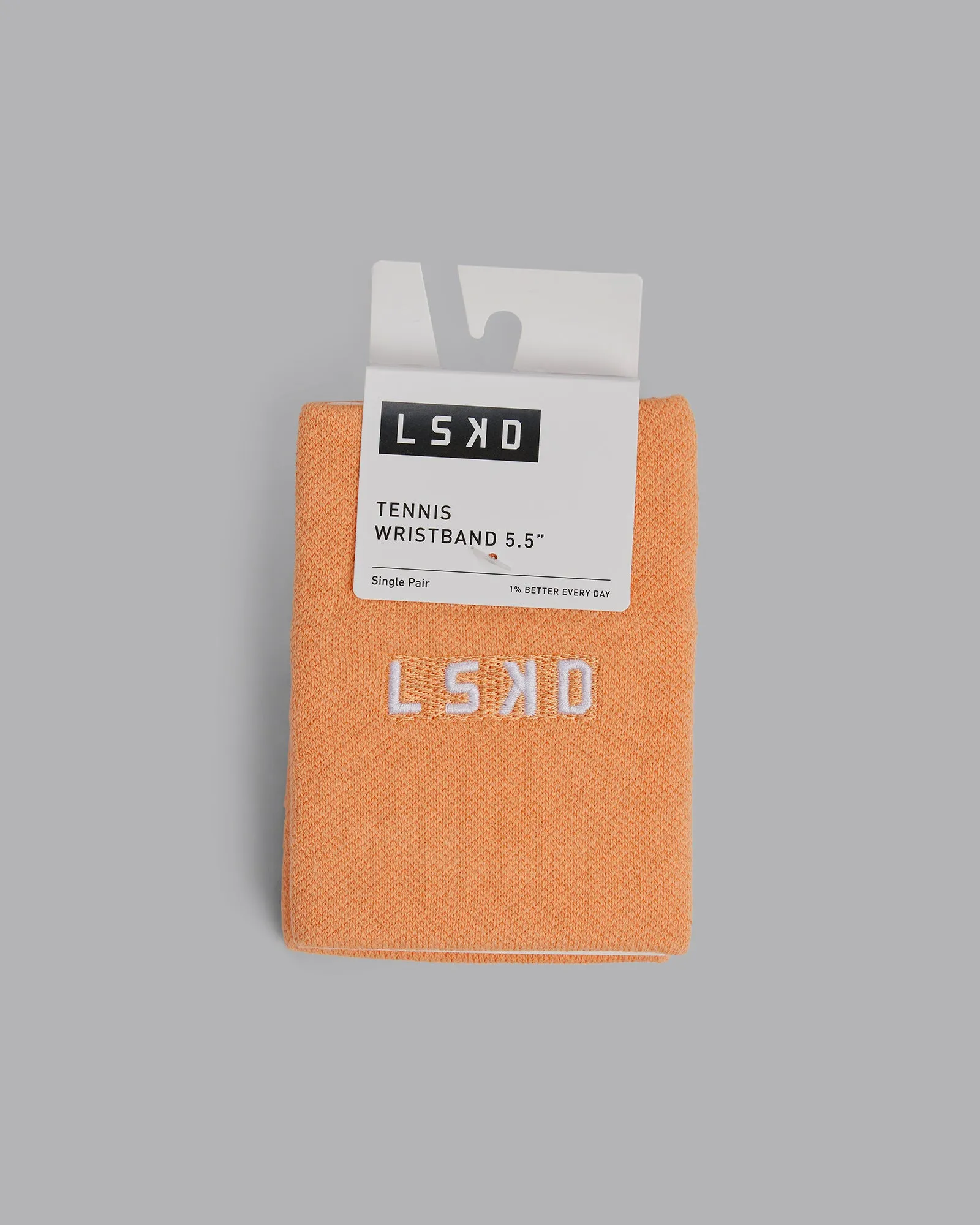 Tennis Wristband 5.5" - Cantaloupe-White sold by LSKD