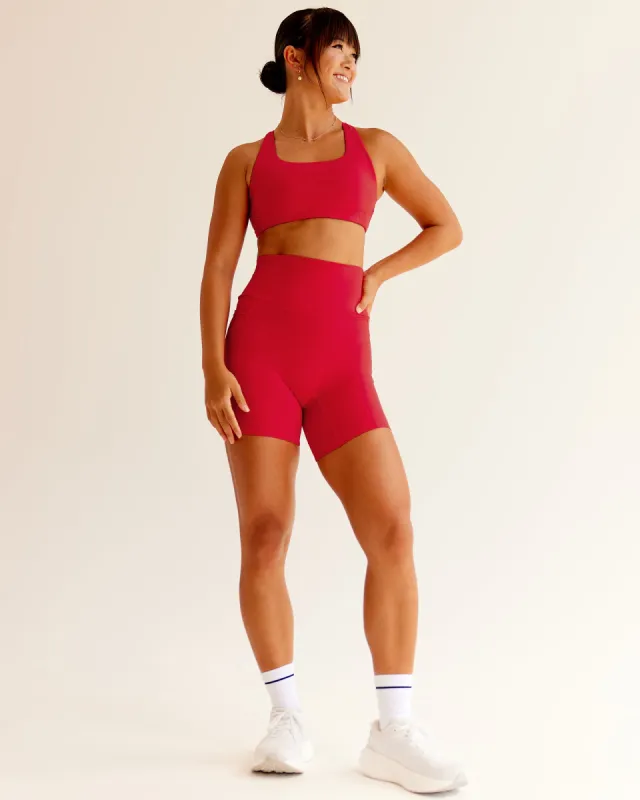 Elixir Mid Short Tight With Pockets - Flame sold by LSKD