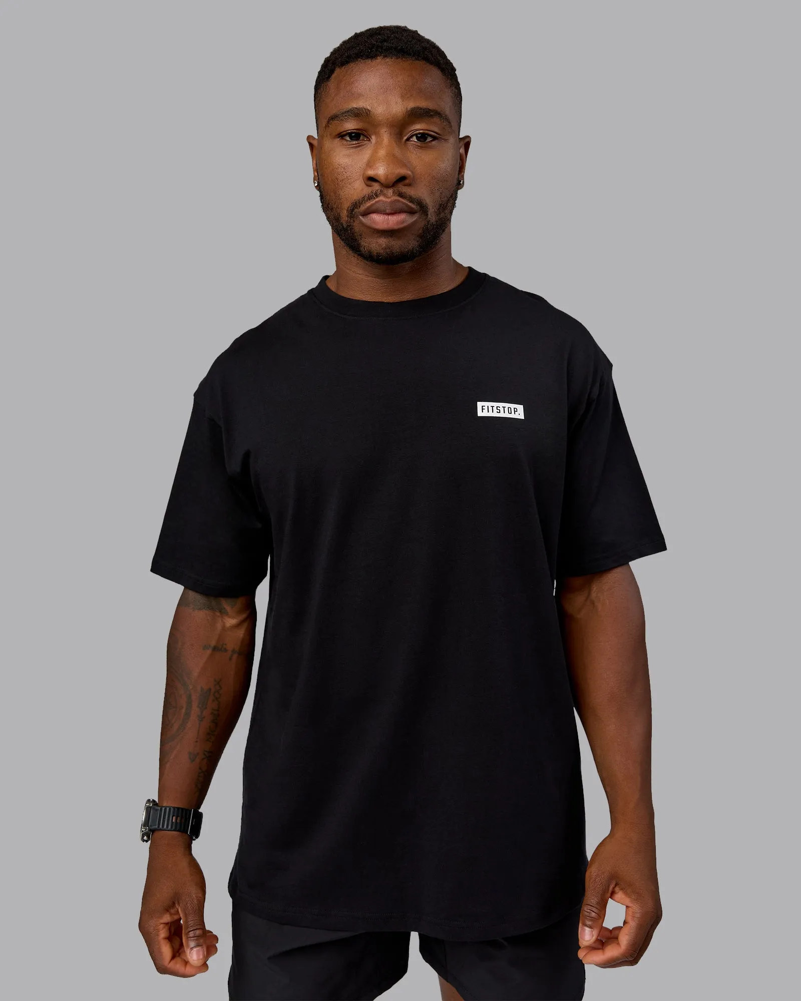 Fitstop Embrace the Sweat FLXCotton Oversized Tee - Black-White sold by LSKD product image thumbnail 4