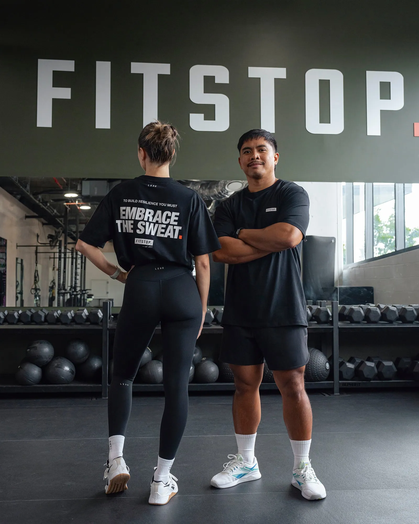 Fitstop Embrace the Sweat FLXCotton Oversized Tee - Black-White sold by LSKD
