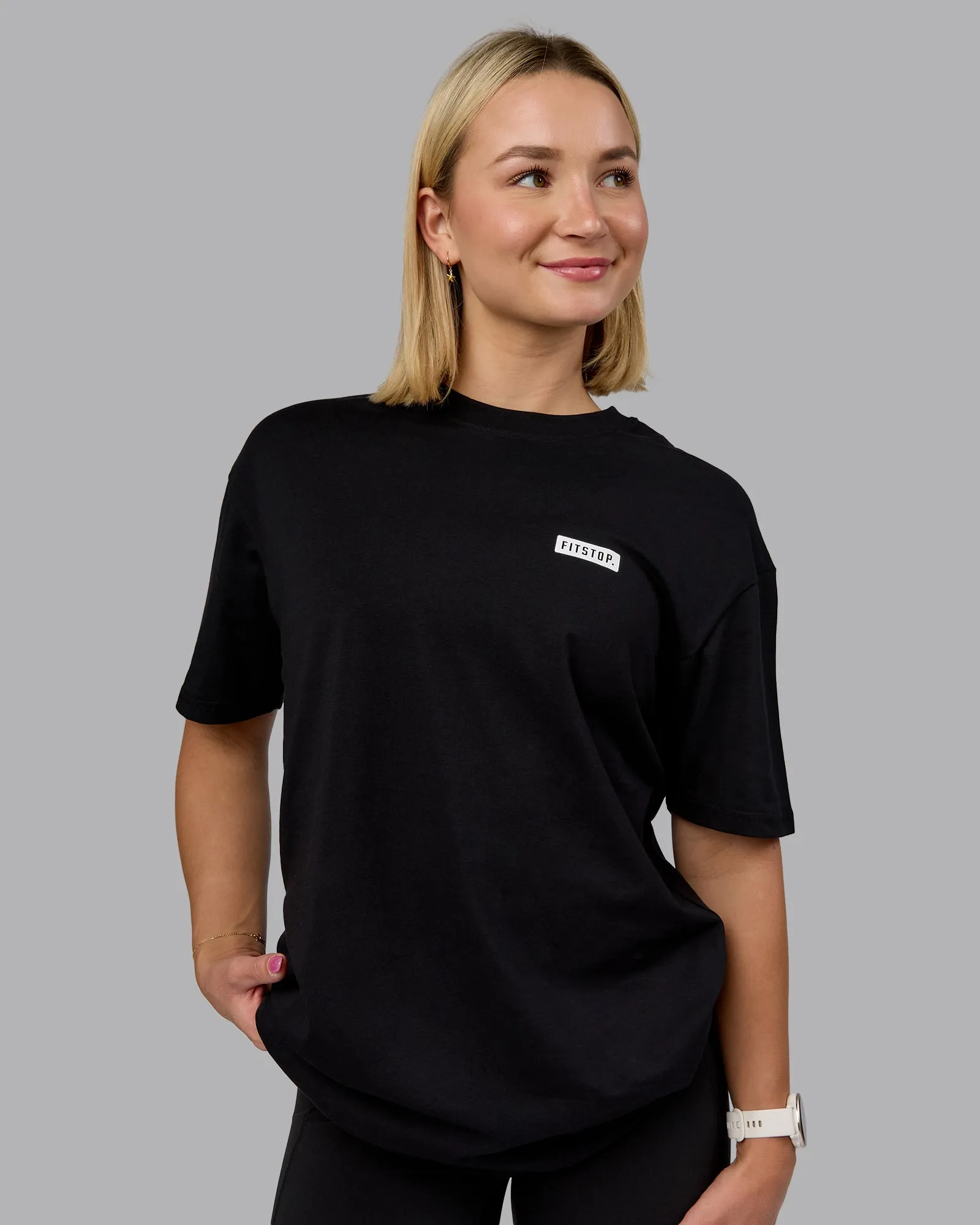 Fitstop Embrace the Sweat FLXCotton Oversized Tee - Black-White sold by LSKD product image thumbnail 3
