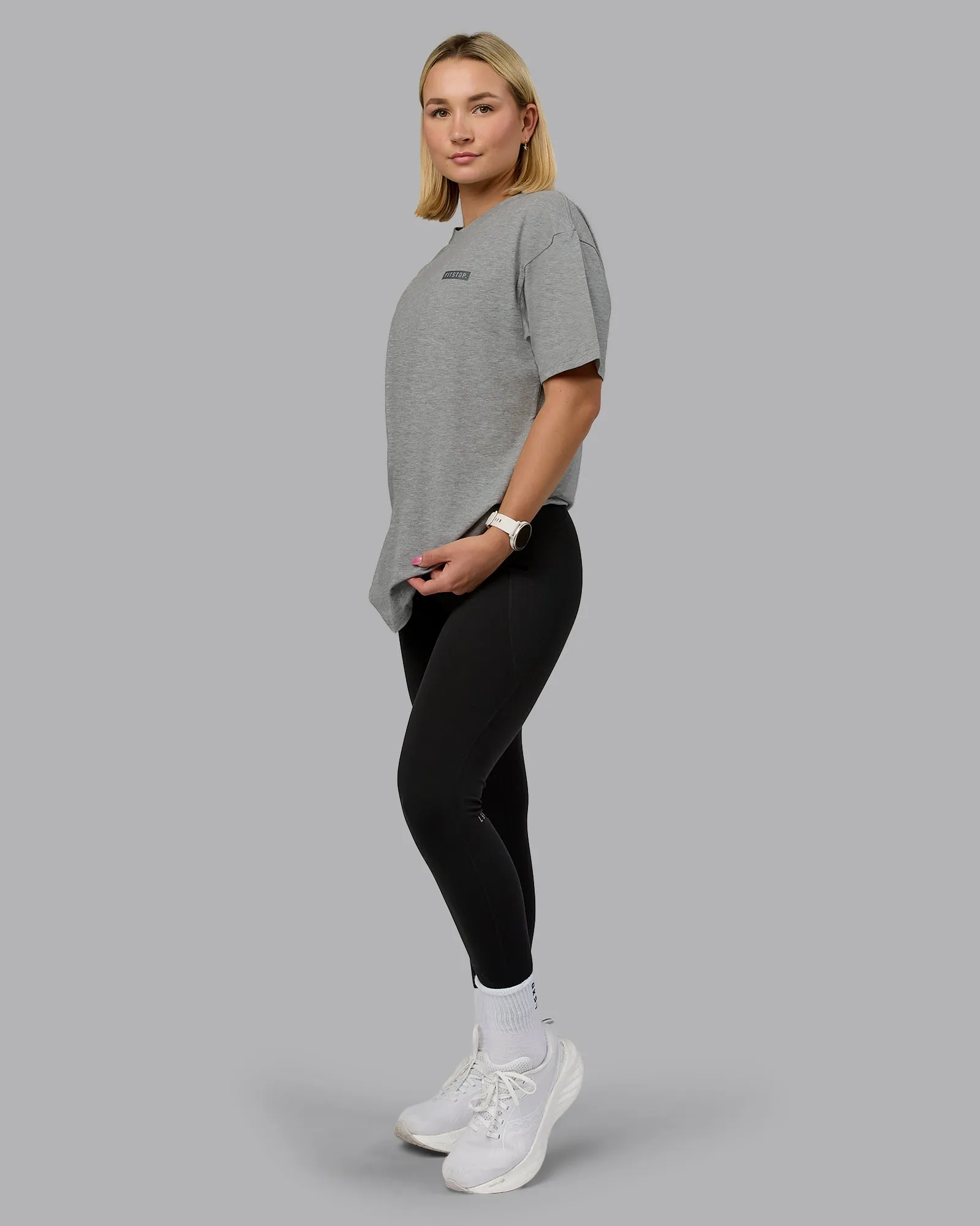 Fitstop Embrace the Sweat FLXCotton Oversized Tee - Light Grey Marle - Cool Grey sold by LSKD product image thumbnail 5