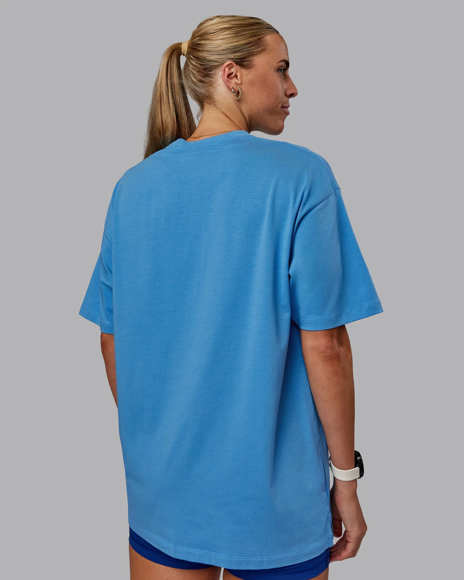 Unisex PimaFLX Tee Oversize - Azure Blue sold by LSKD product image thumbnail 4