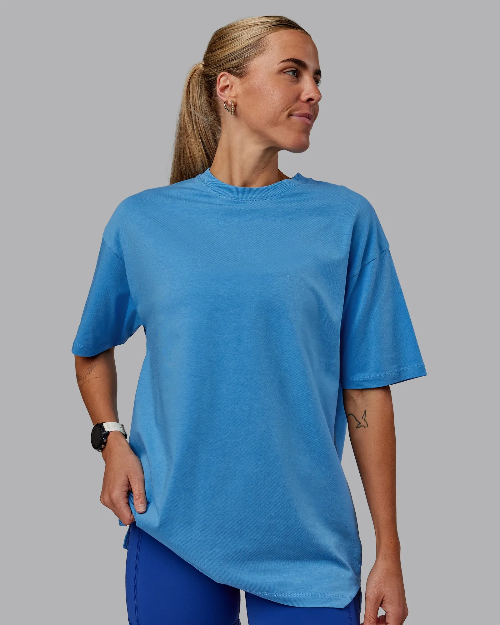 Unisex PimaFLX Tee Oversize - Azure Blue sold by LSKD product image thumbnail 2