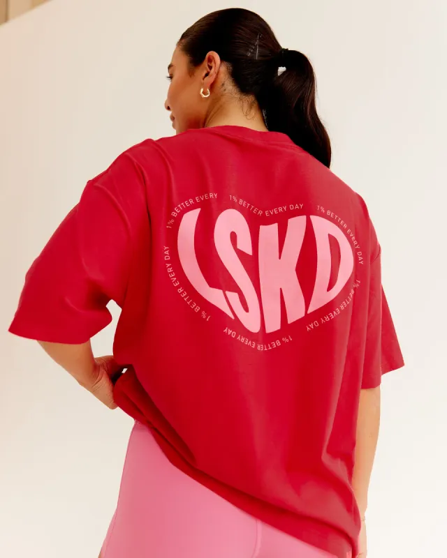 Unisex Love To Train FLXCotton Tee Oversize - Scarlet-Pink Lemonade sold by LSKD