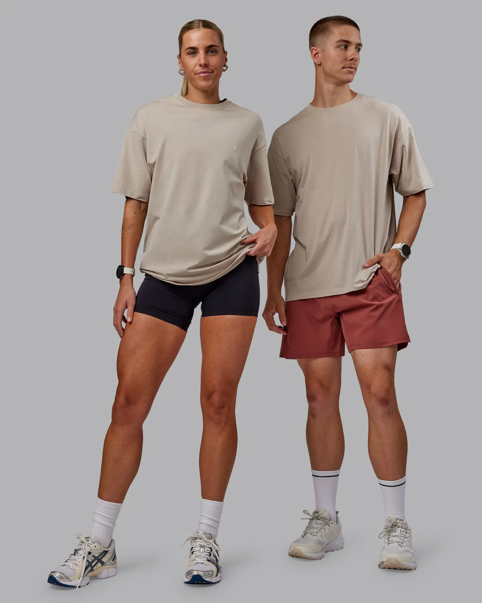 Unisex PimaFLX Tee Oversize - Shale Beige sold by LSKD