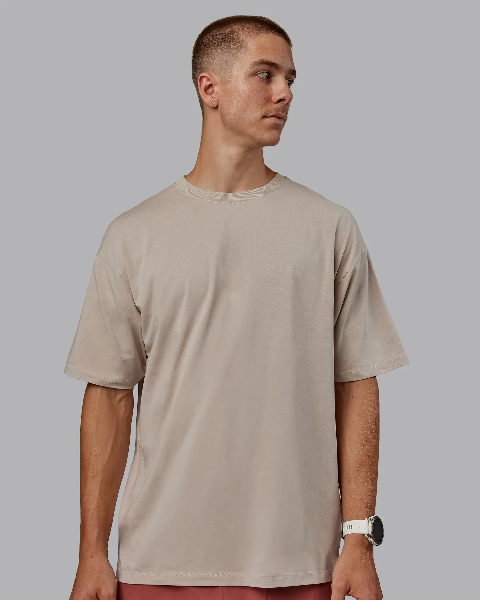Unisex PimaFLX Tee Oversize - Shale Beige sold by LSKD product image thumbnail 2
