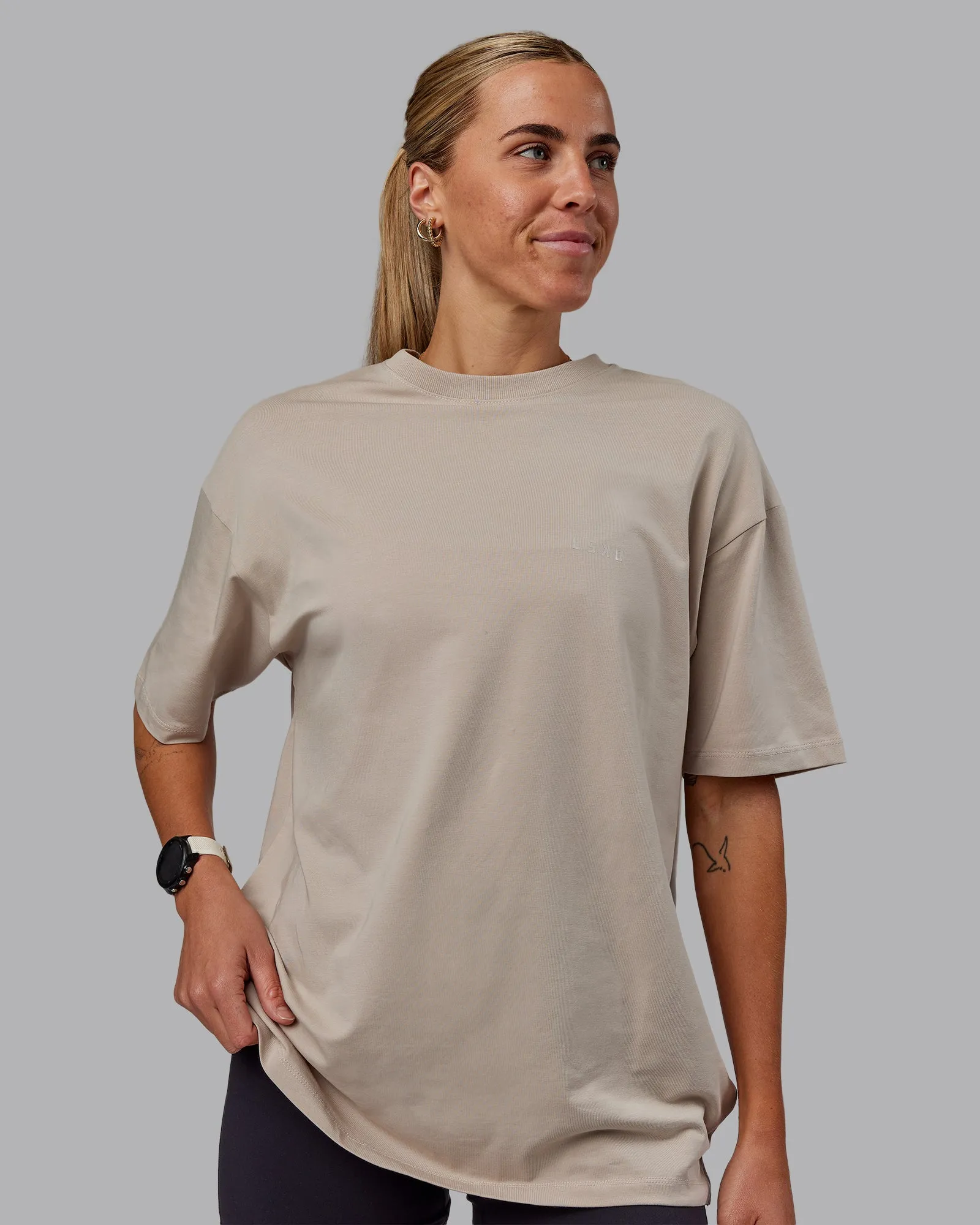 Unisex PimaFLX Tee Oversize - Shale Beige sold by LSKD product image thumbnail 3