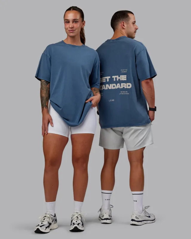 Set The Standard Washed FLXCotton Oversized Tee - Indigo sold by LSKD