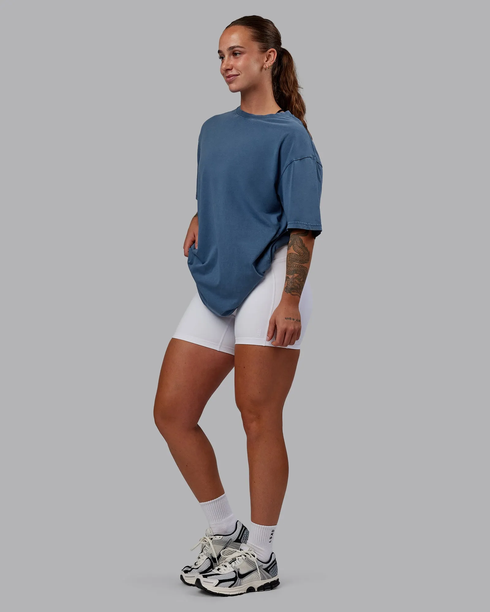 Set The Standard Washed FLXCotton Oversized Tee - Indigo sold by LSKD product image thumbnail 5