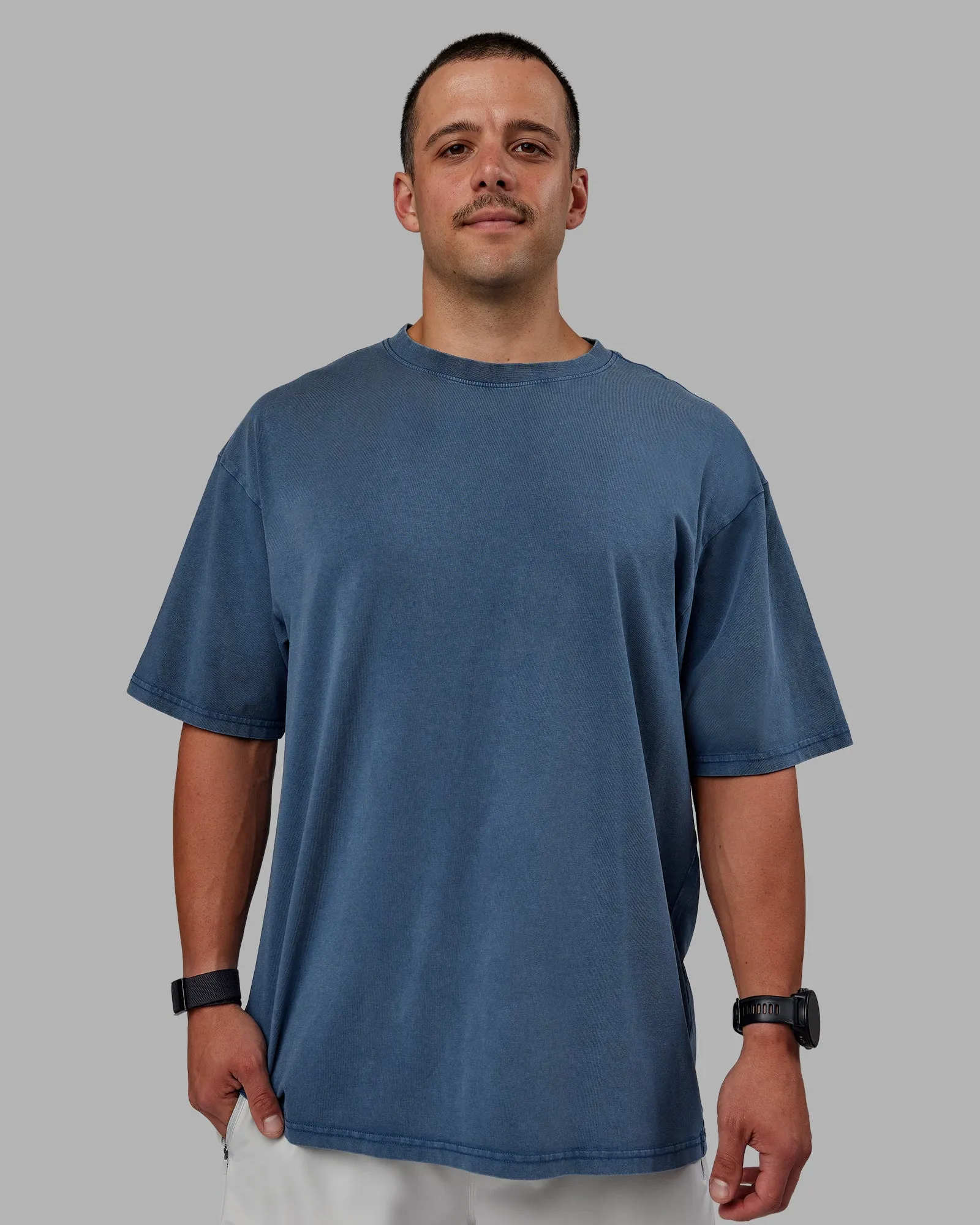 Set The Standard Washed FLXCotton Oversized Tee - Indigo sold by LSKD product image thumbnail 4
