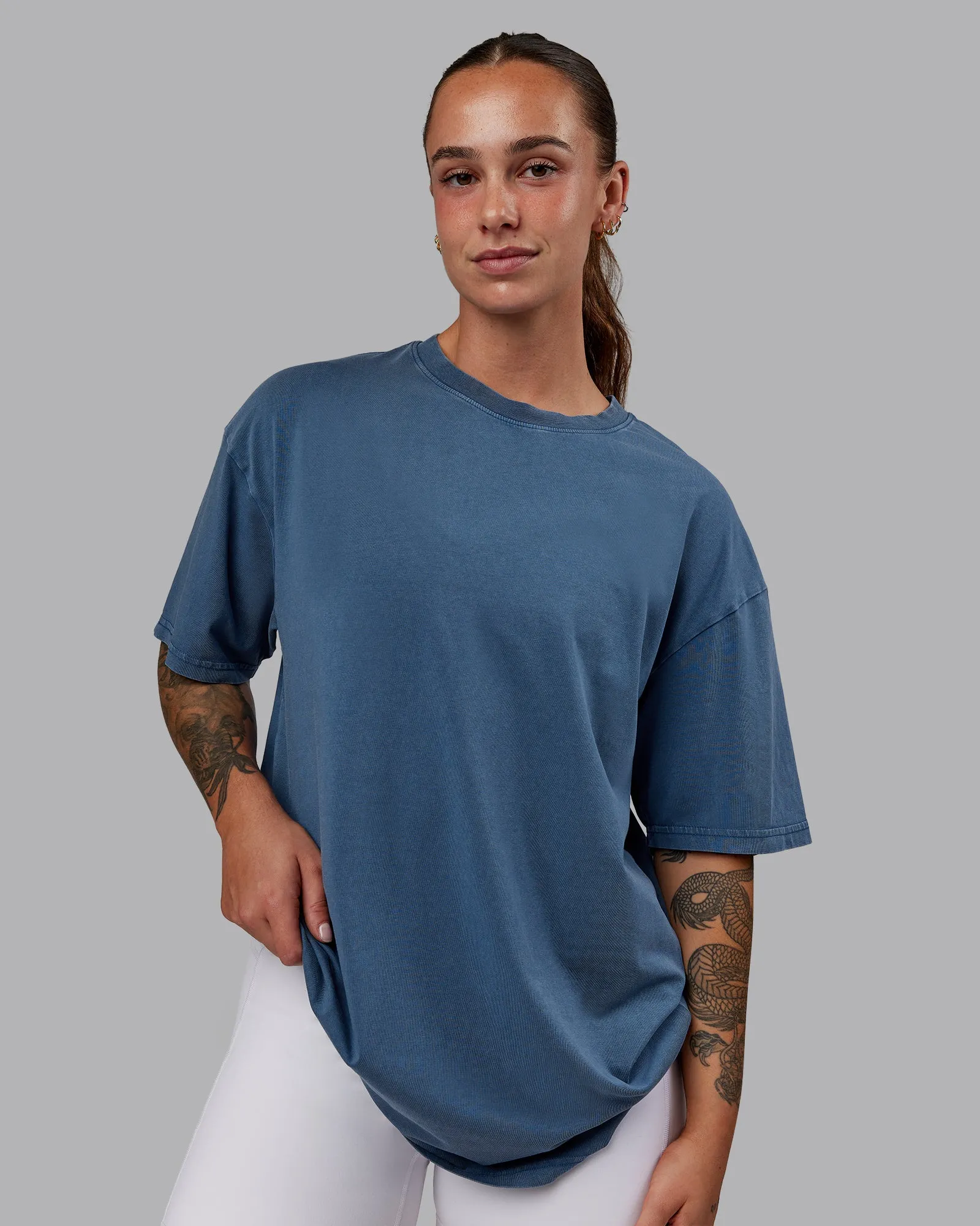 Set The Standard Washed FLXCotton Oversized Tee - Indigo sold by LSKD product image thumbnail 3