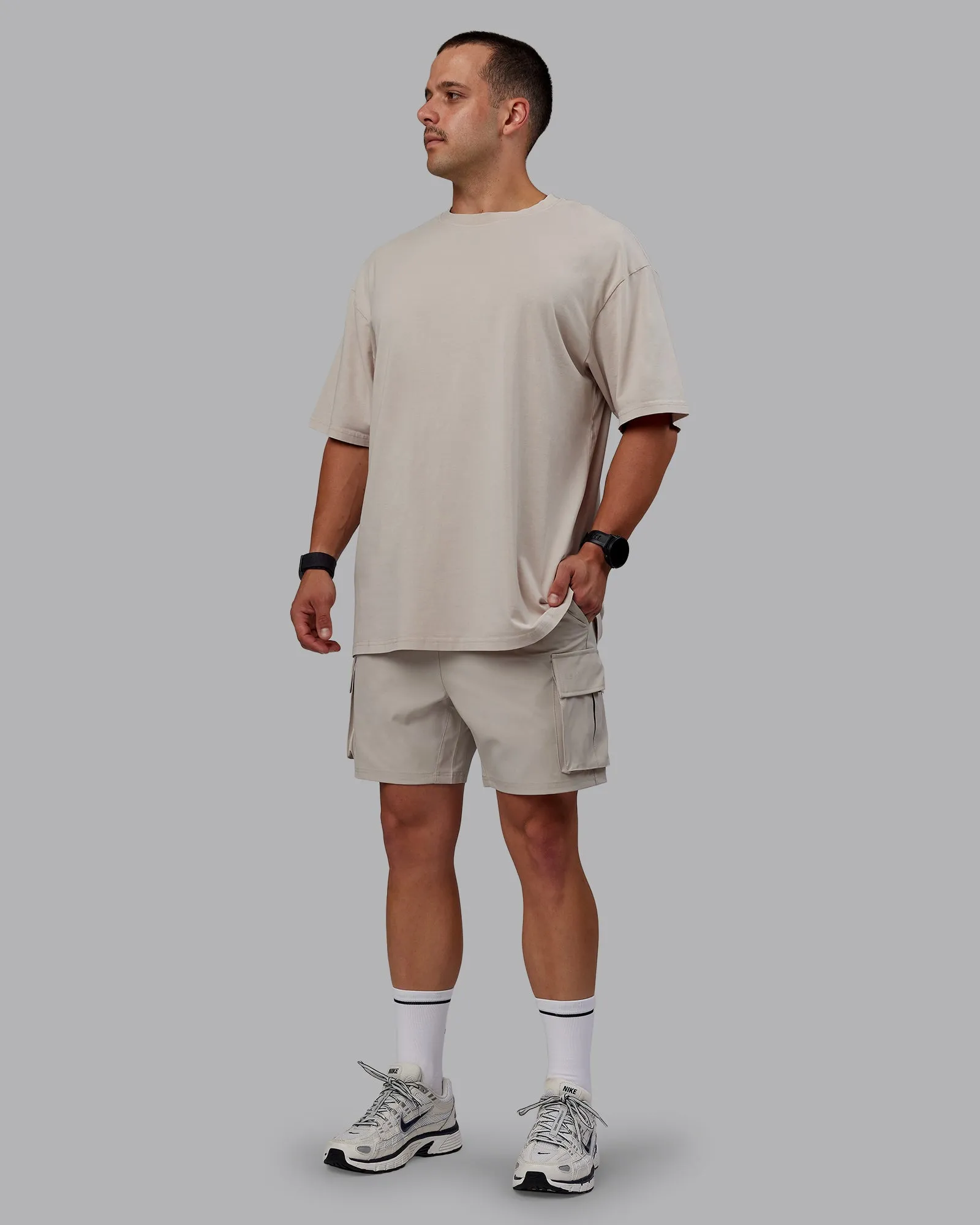 Set The Standard Washed FLXCotton Oversized Tee - Shale Beige sold by LSKD product image thumbnail 5