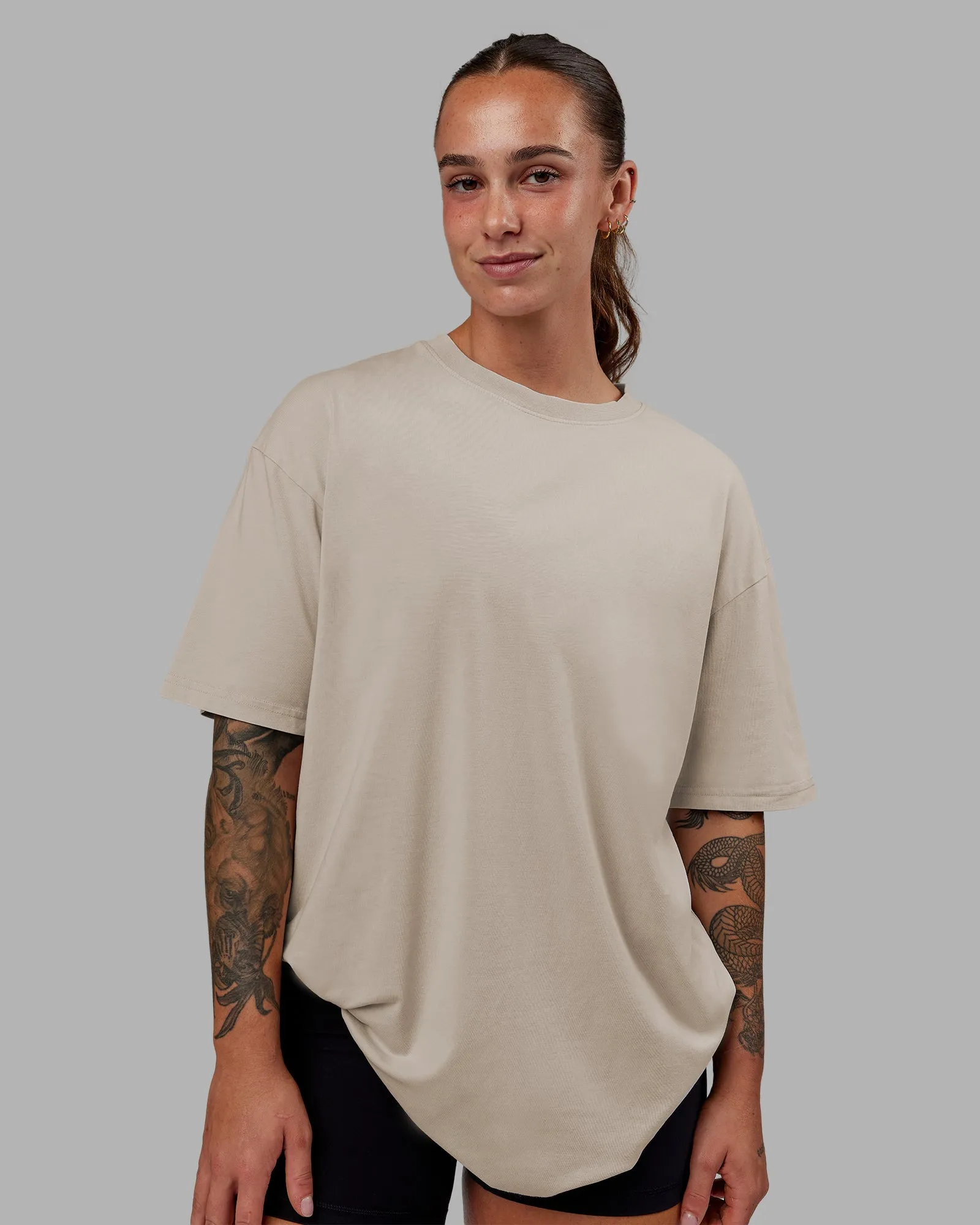 Set The Standard Washed FLXCotton Oversized Tee - Shale Beige sold by LSKD product image thumbnail 4