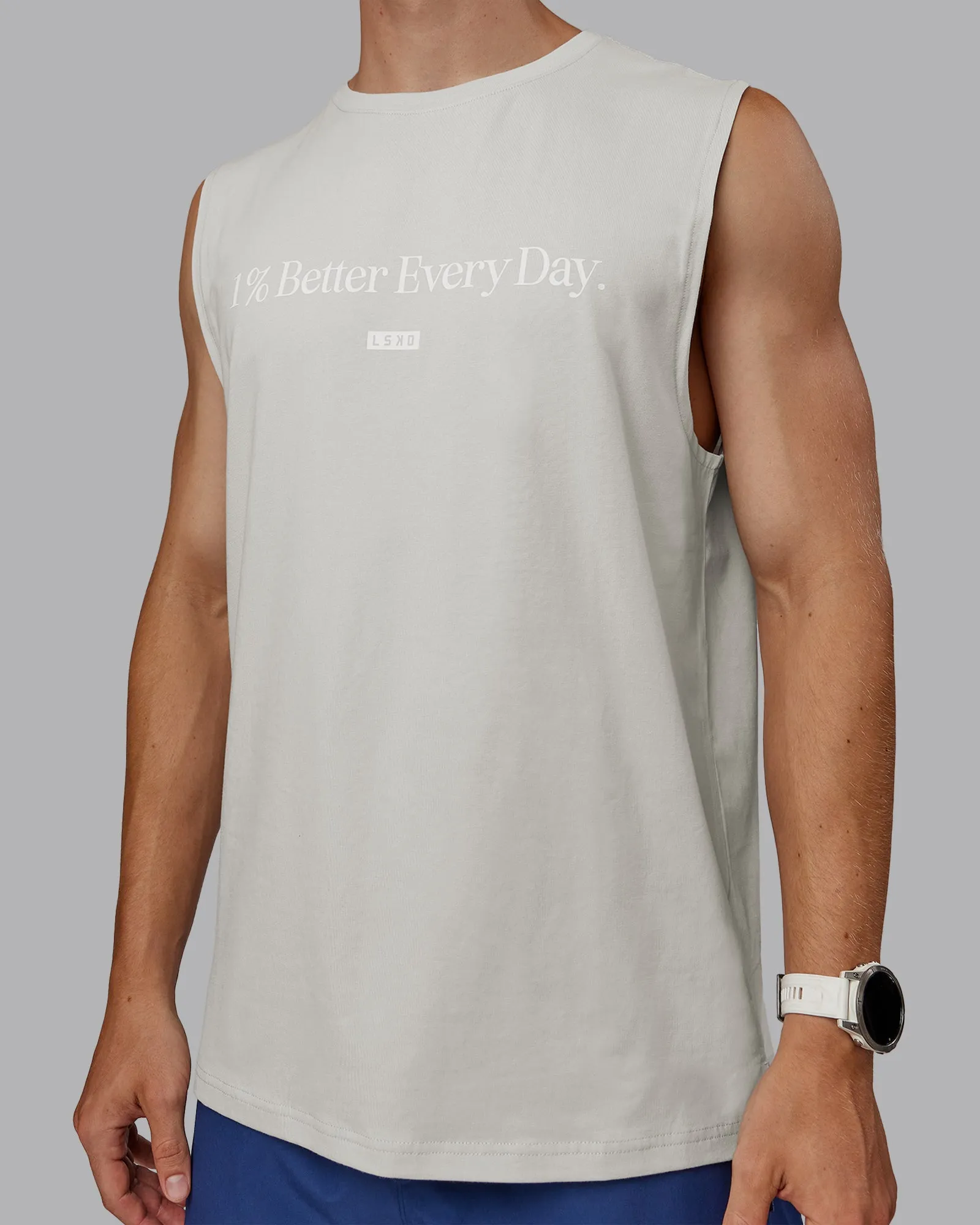 1% Better FLXCotton Training Fit Tank - Digital Mist/White sold by LSKD product image thumbnail 4