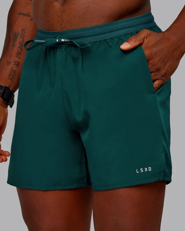 Pace Lined Performance Short  5" - Dark Moss sold by LSKD