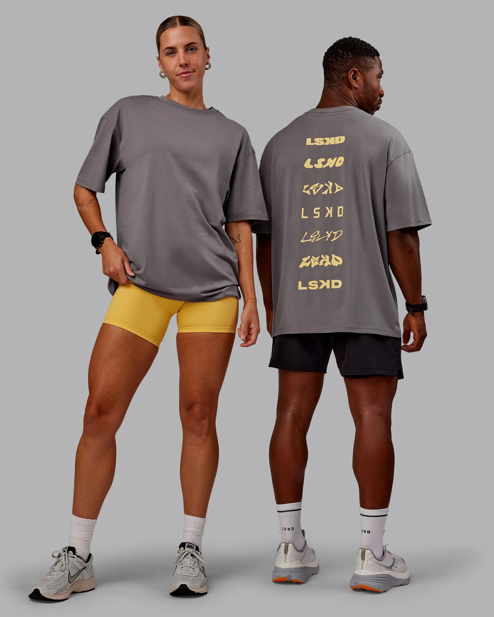 Variation FLXCotton Oversized Tee - Storm Front-Pale Banana sold by LSKD