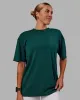 Variation FLXCotton Oversized Tee - Dark Moss-Digital Mist sold by LSKD