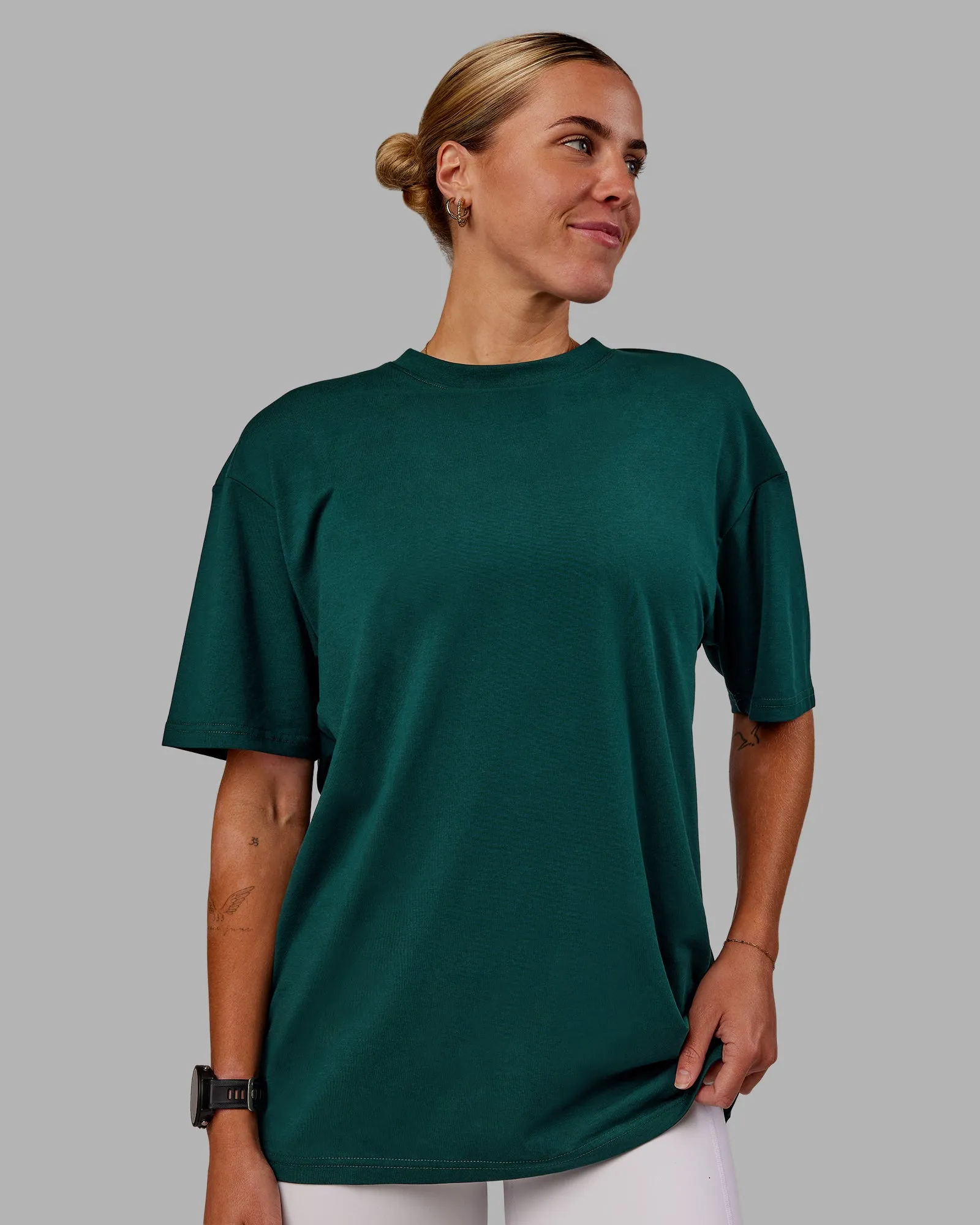 Variation FLXCotton Oversized Tee - Dark Moss-Digital Mist sold by LSKD product image thumbnail 3
