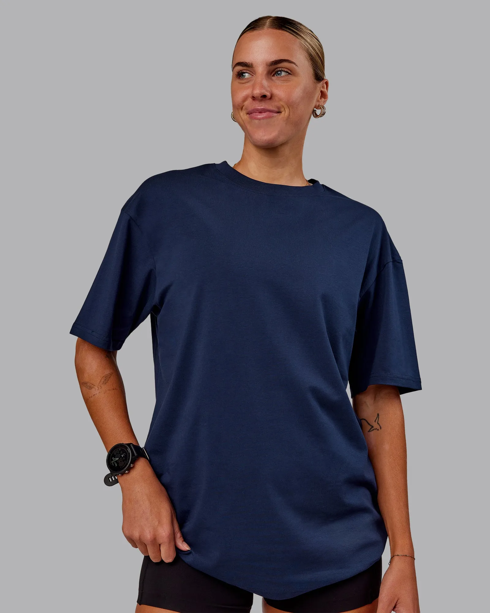 Variation FLXCotton Oversized Tee - Future Navy-Light Navy sold by LSKD product image thumbnail 3