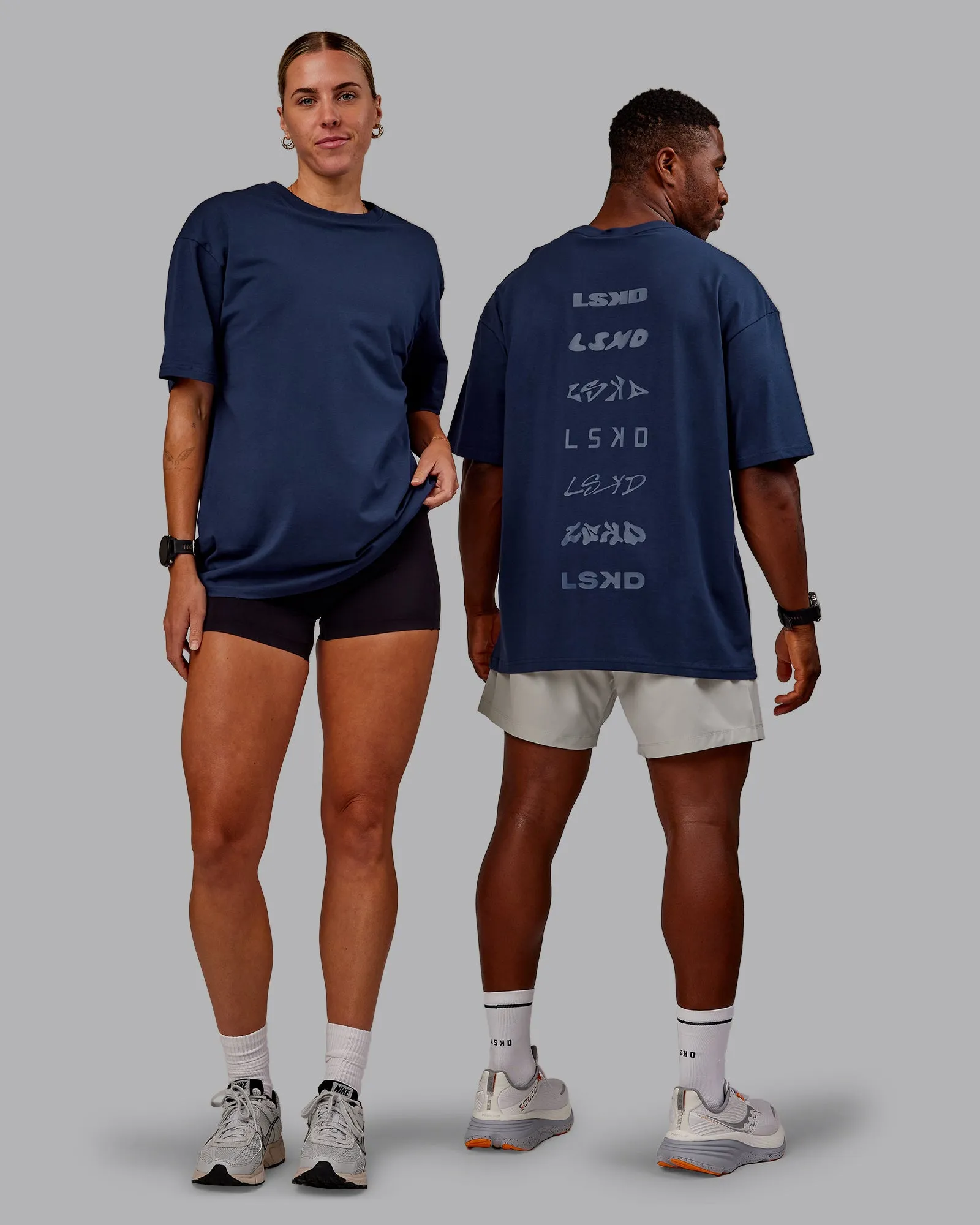 Variation FLXCotton Oversized Tee - Future Navy-Light Navy sold by LSKD