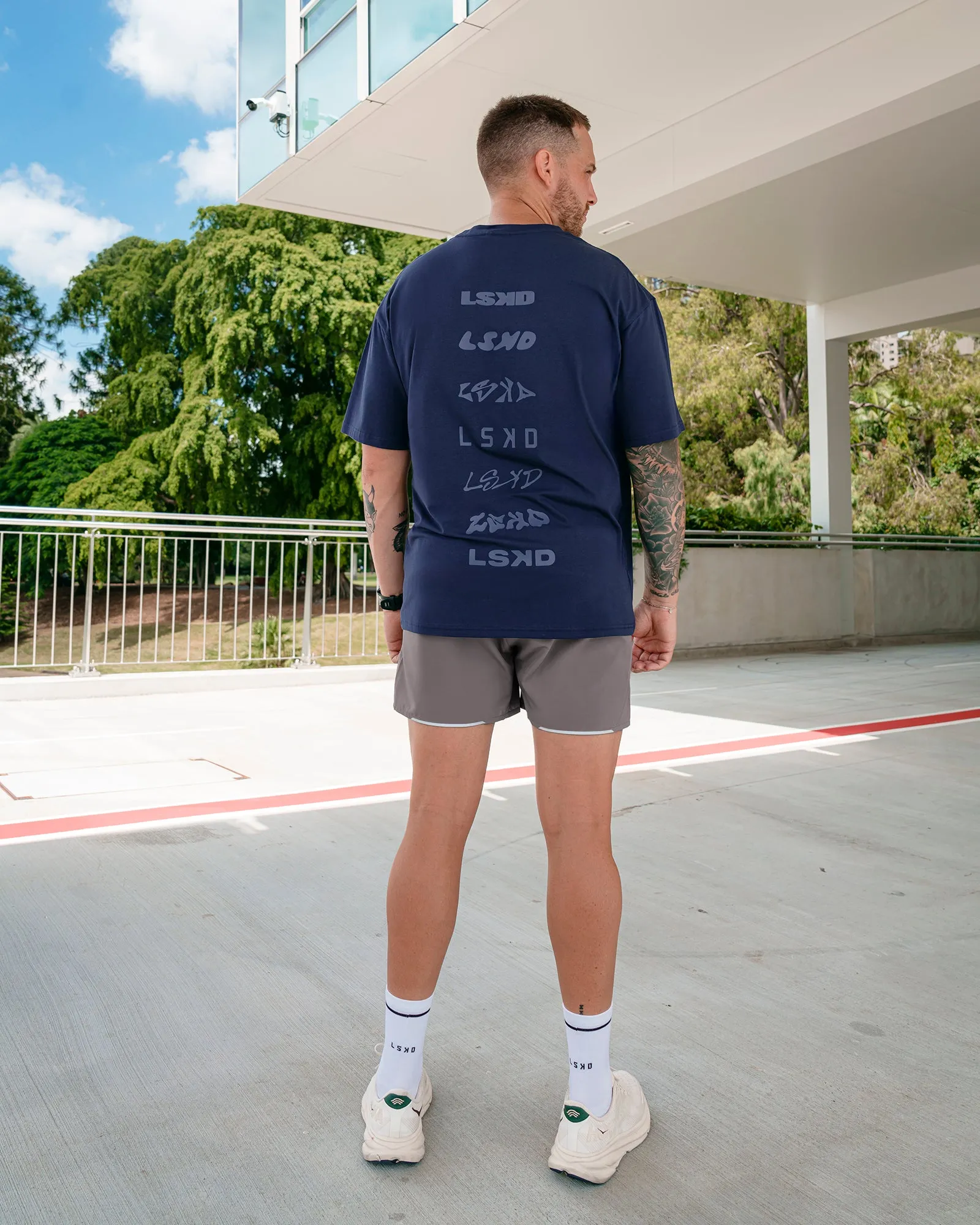 Variation FLXCotton Oversized Tee - Future Navy-Light Navy sold by LSKD product image thumbnail 2
