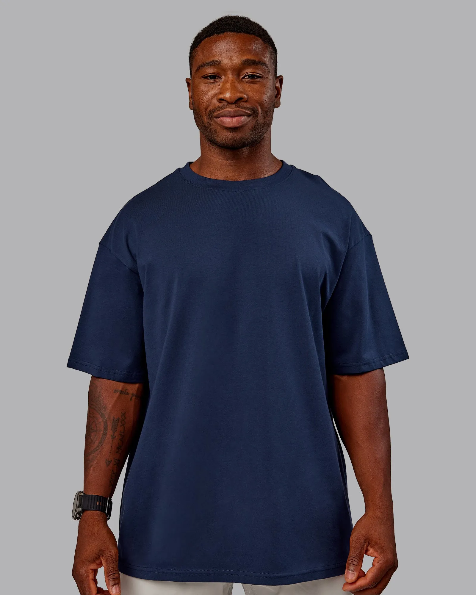 Variation FLXCotton Oversized Tee - Future Navy-Light Navy sold by LSKD product image thumbnail 4