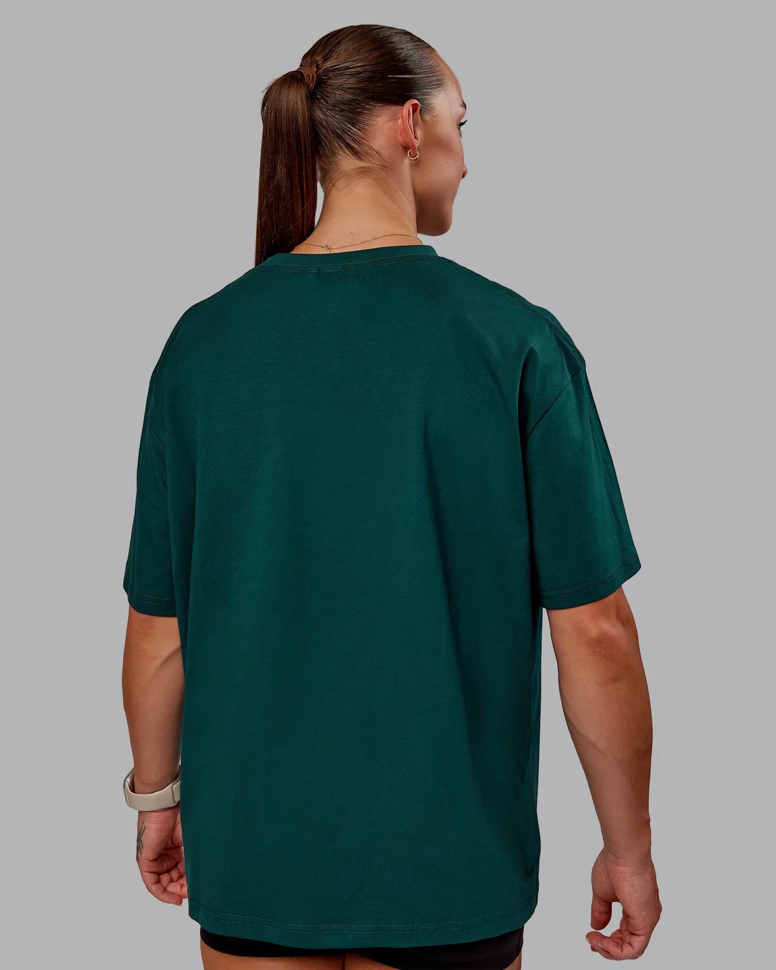 Go-To FLXCotton Oversized Tee - Dark Moss-White sold by LSKD product image thumbnail 4