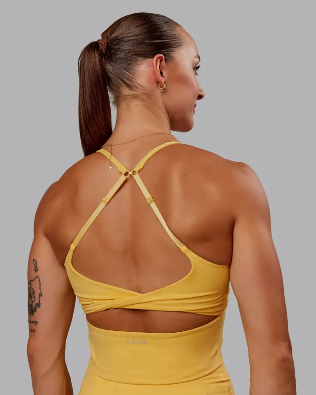 Twist Tank With Shelf Bra - Banana Cream sold by LSKD