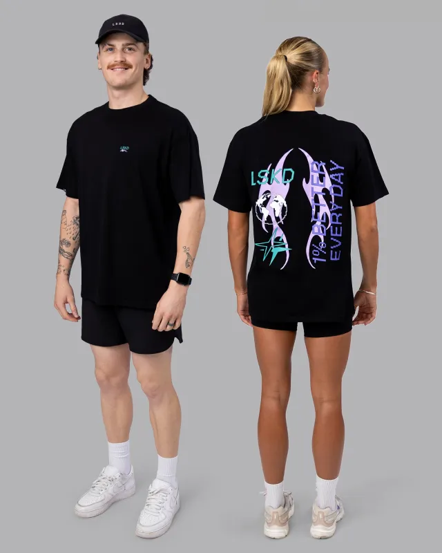 Digital World Tee FLXCotton Oversize - Black sold by LSKD