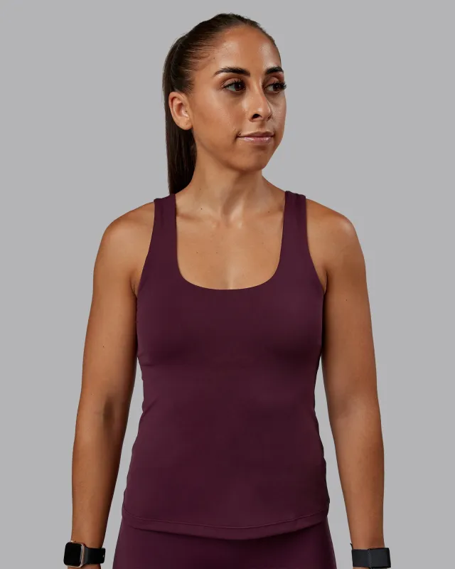 Staple Active Shelf Bra Tank - Cherry Lacquer sold by LSKD