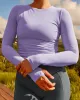 Staple Long Sleeve Cropped Tee - Violet Ray sold by LSKD