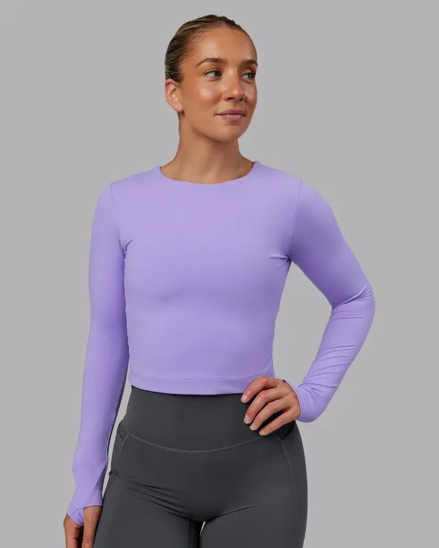 Staple Long Sleeve Cropped Tee - Violet Ray sold by LSKD