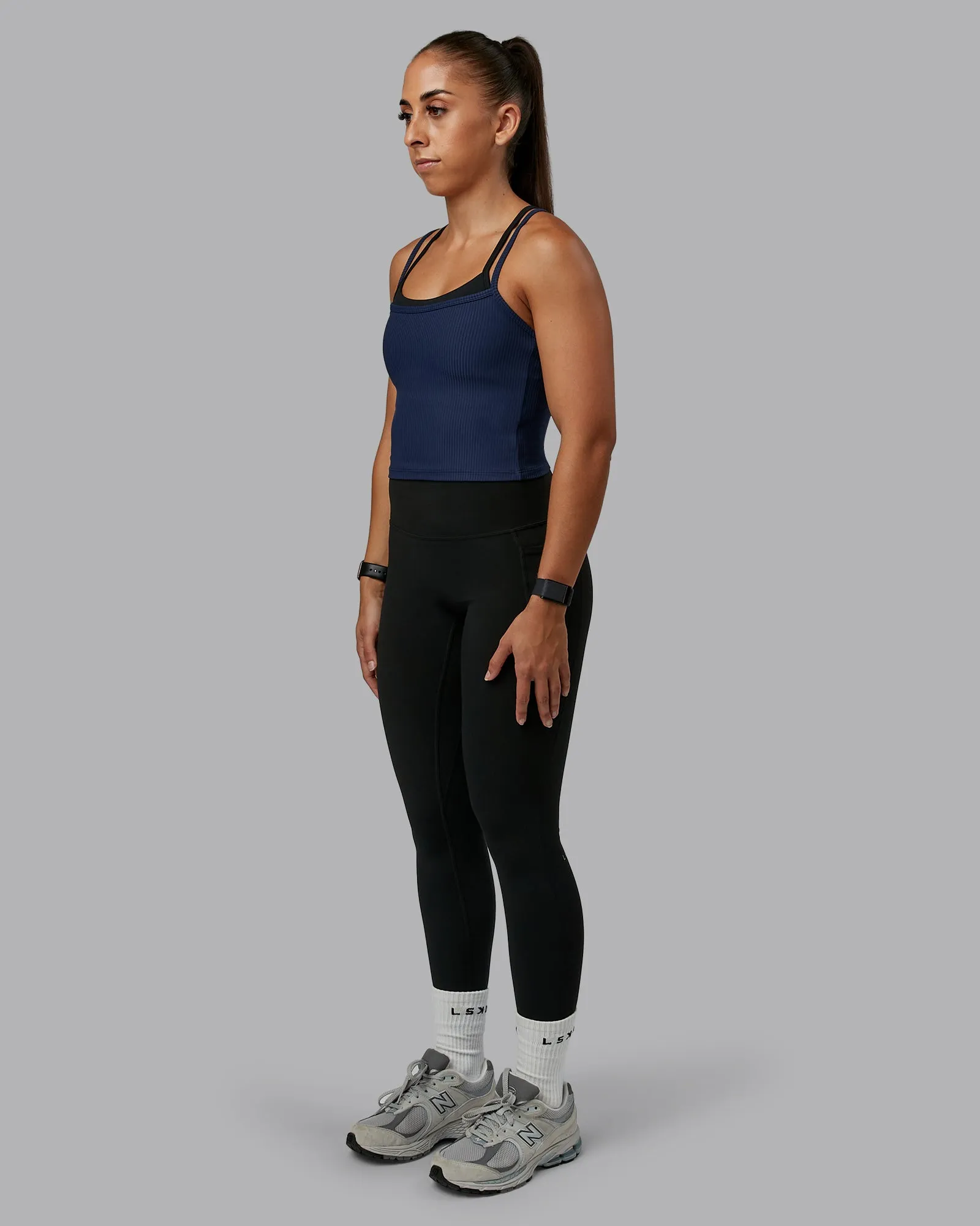 Flame Ribbed Tank - Future Navy sold by LSKD product image thumbnail 3