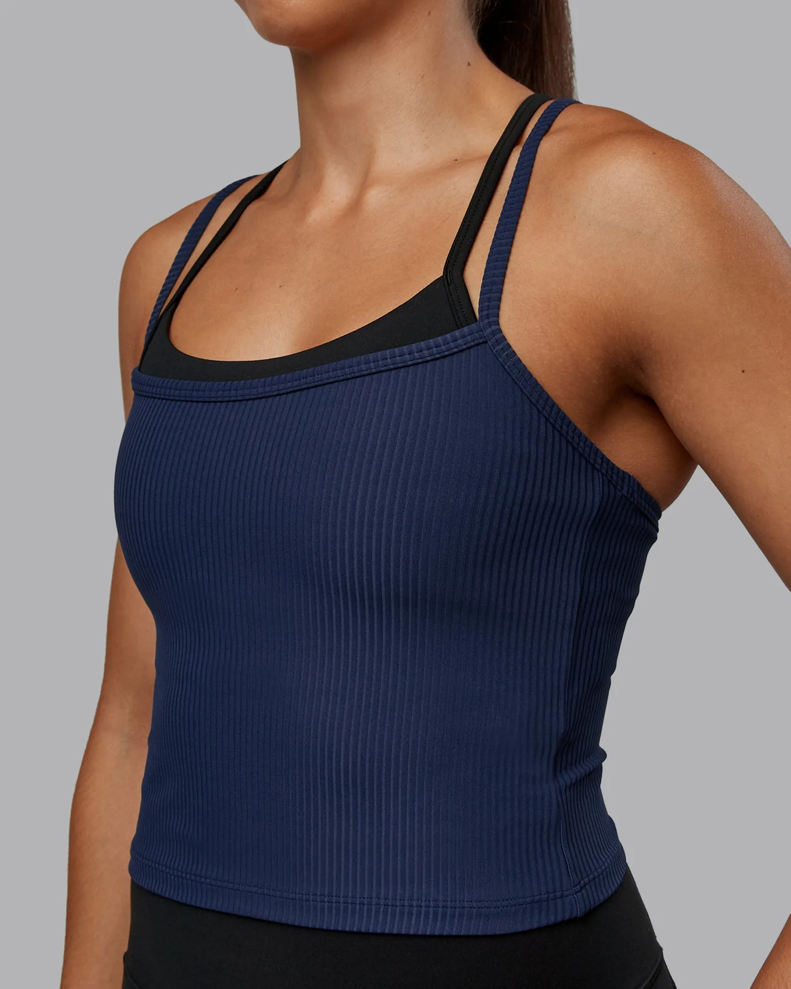 Flame Ribbed Tank - Future Navy sold by LSKD