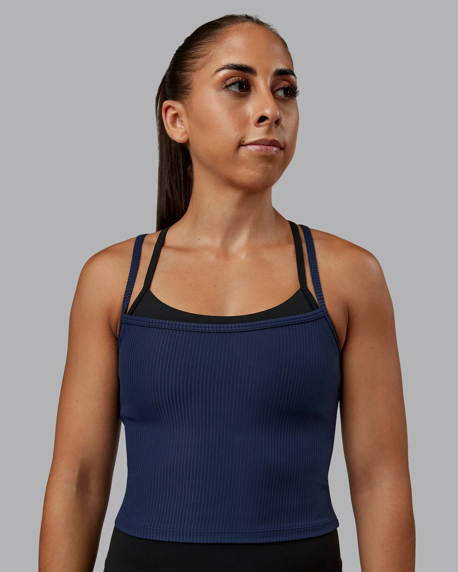 Flame Ribbed Tank - Future Navy sold by LSKD product image thumbnail 4