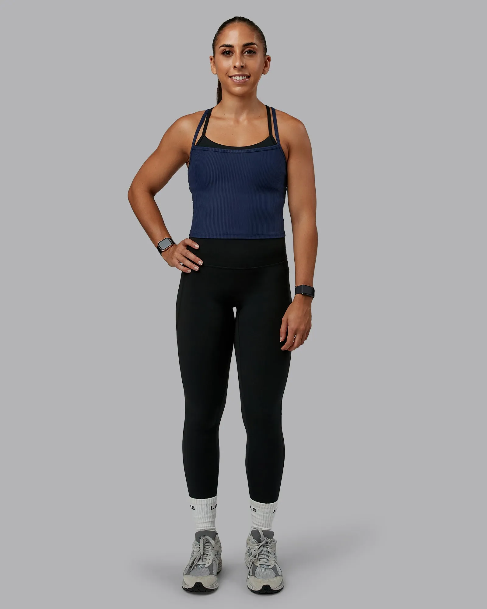 Flame Ribbed Tank - Future Navy sold by LSKD product image thumbnail 5