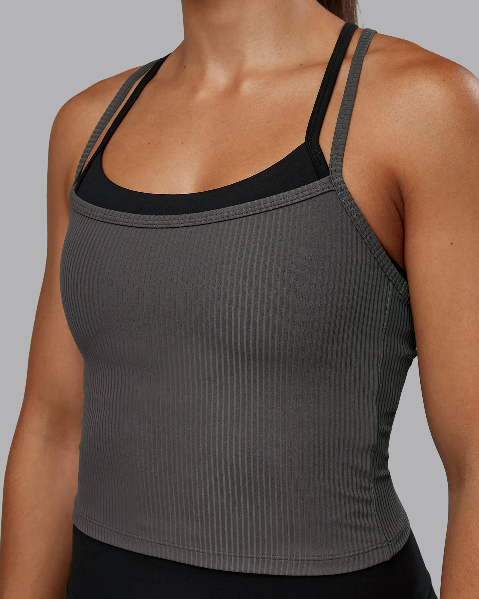 Flame Ribbed Tank - Dark Storm sold by LSKD product image thumbnail 4