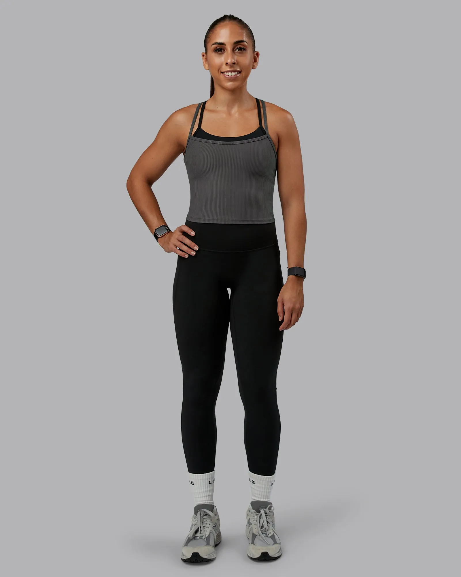 Flame Ribbed Tank - Dark Storm sold by LSKD product image thumbnail 3