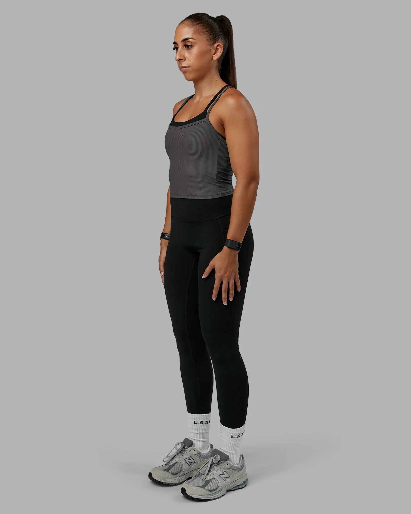 Flame Ribbed Tank - Dark Storm sold by LSKD product image thumbnail 5