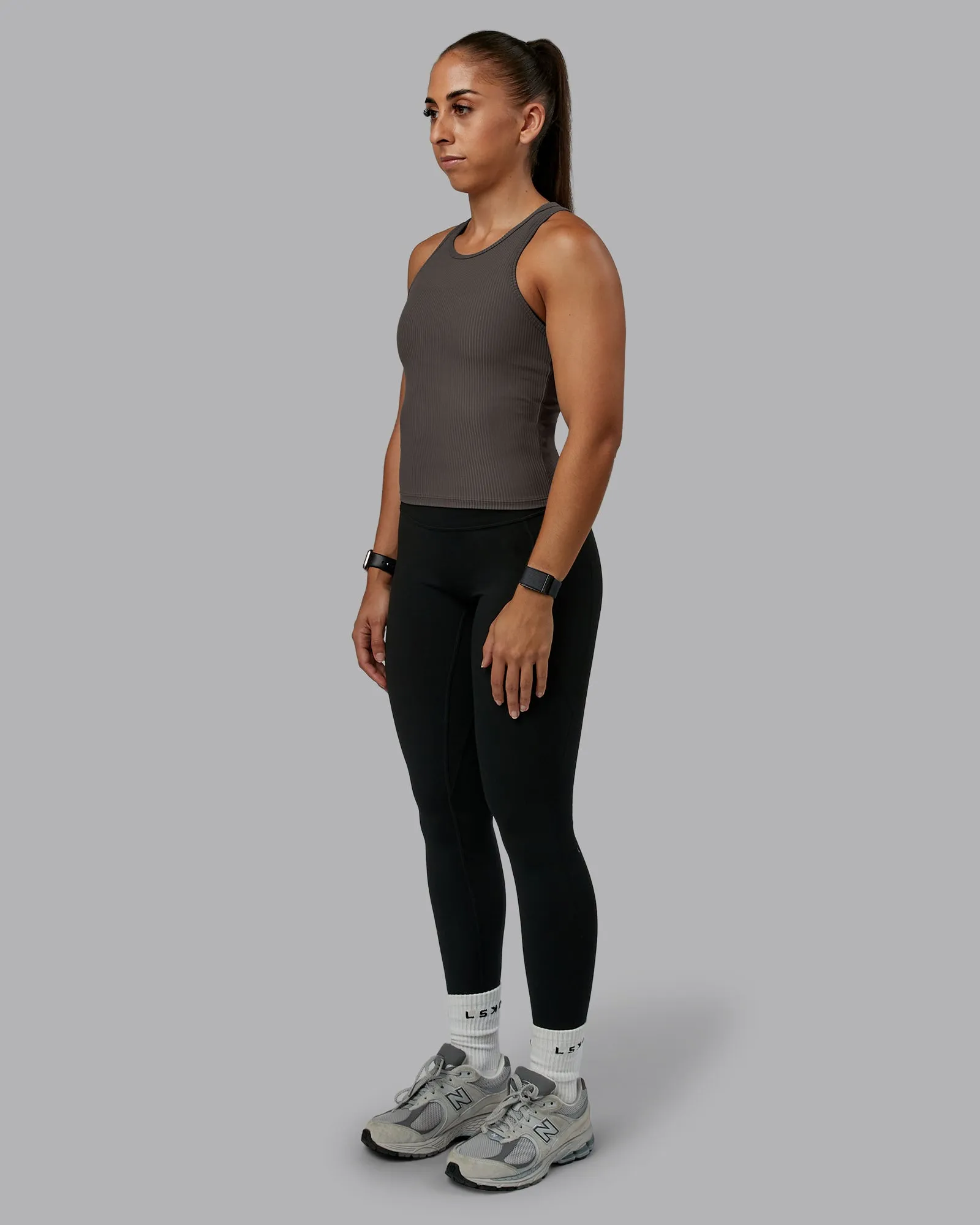 Push High Neck Ribbed Tank - Dark Storm sold by LSKD product image thumbnail 5